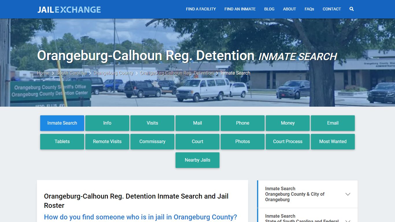 Orangeburg-Calhoun Reg. Detention Inmate Search - Jail Exchange
